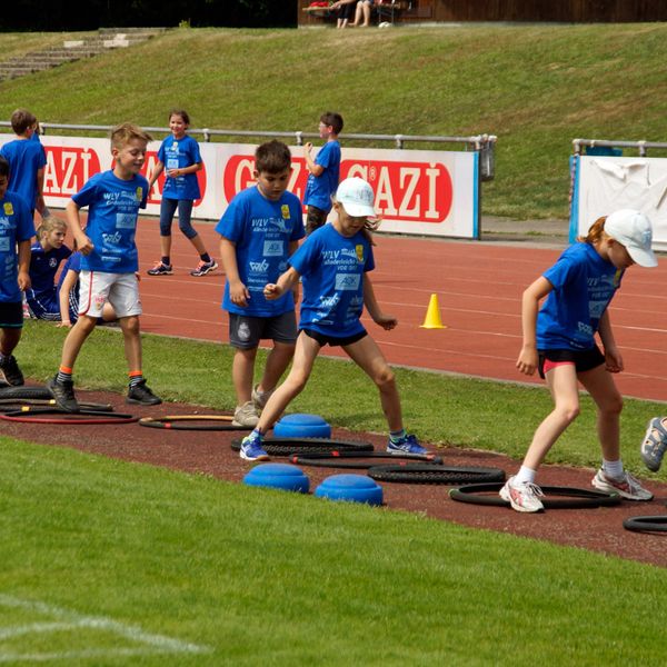 Kinderleichtathletik vor Ort am 28. Juni 2018 in Stuttgart-Degerloch